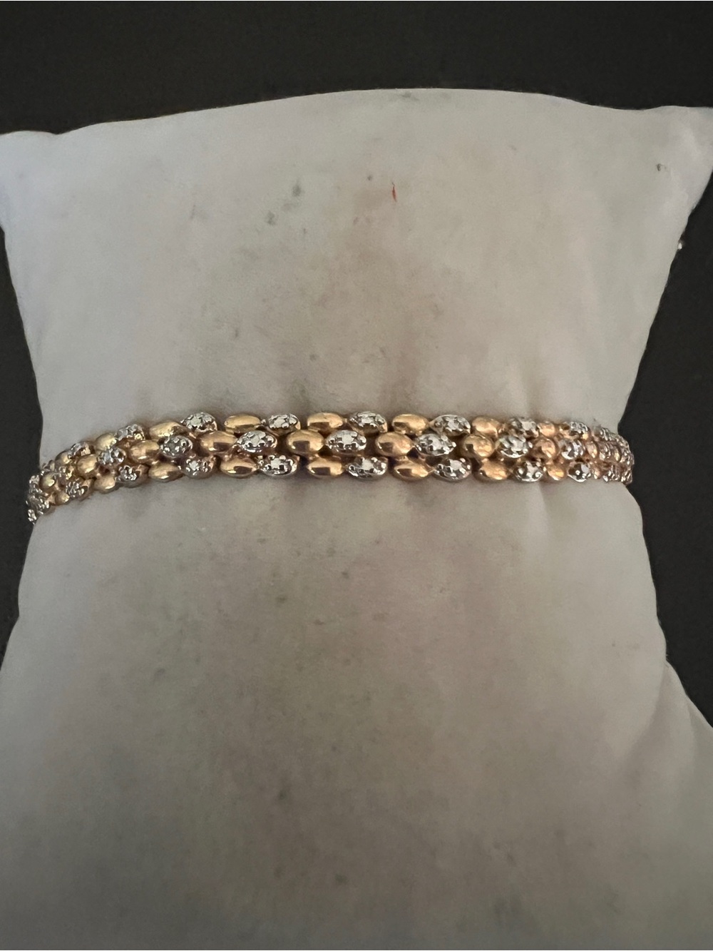Vintage Gold Over Sterling Silver Two Tone  Panther Link Bracelet Size 7 9grams